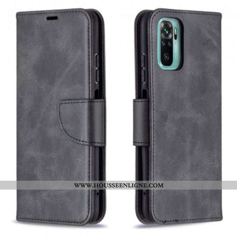 Housse Xiaomi Redmi Note 10/10S/Poco M5s Lisse Rabat Oblique