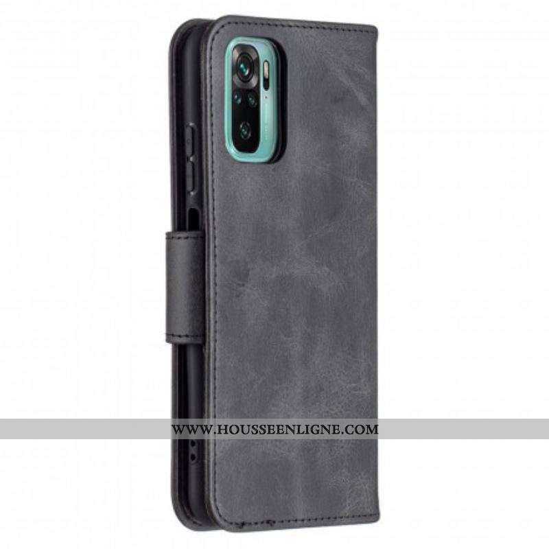 Housse Xiaomi Redmi Note 10/10S/Poco M5s Lisse Rabat Oblique