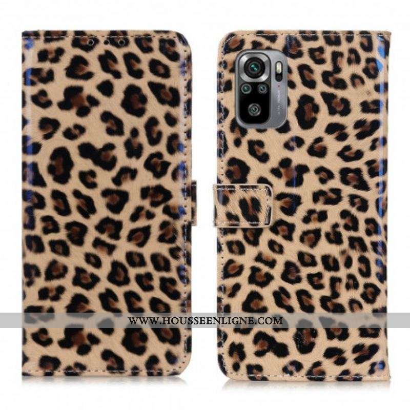 Housse Xiaomi Redmi Note 10/10S/Poco M5s Léopard
