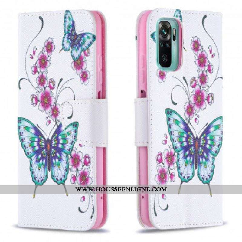Housse Xiaomi Redmi Note 10/10S/Poco M5s Merveilleux Papillons