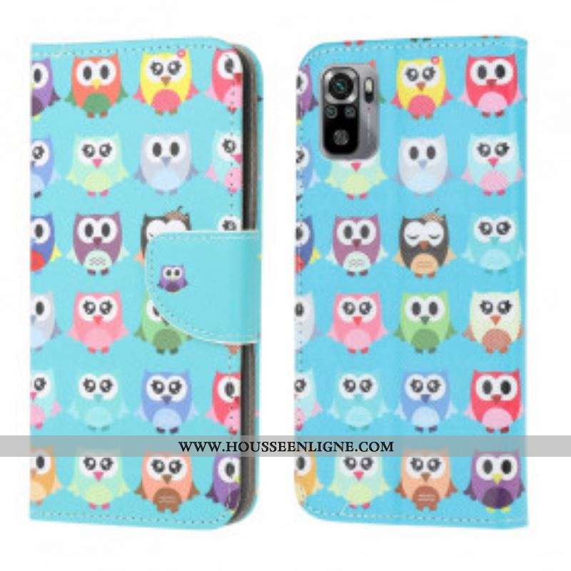 Housse Xiaomi Redmi Note 10/10S/Poco M5s Multiples Hiboux 2