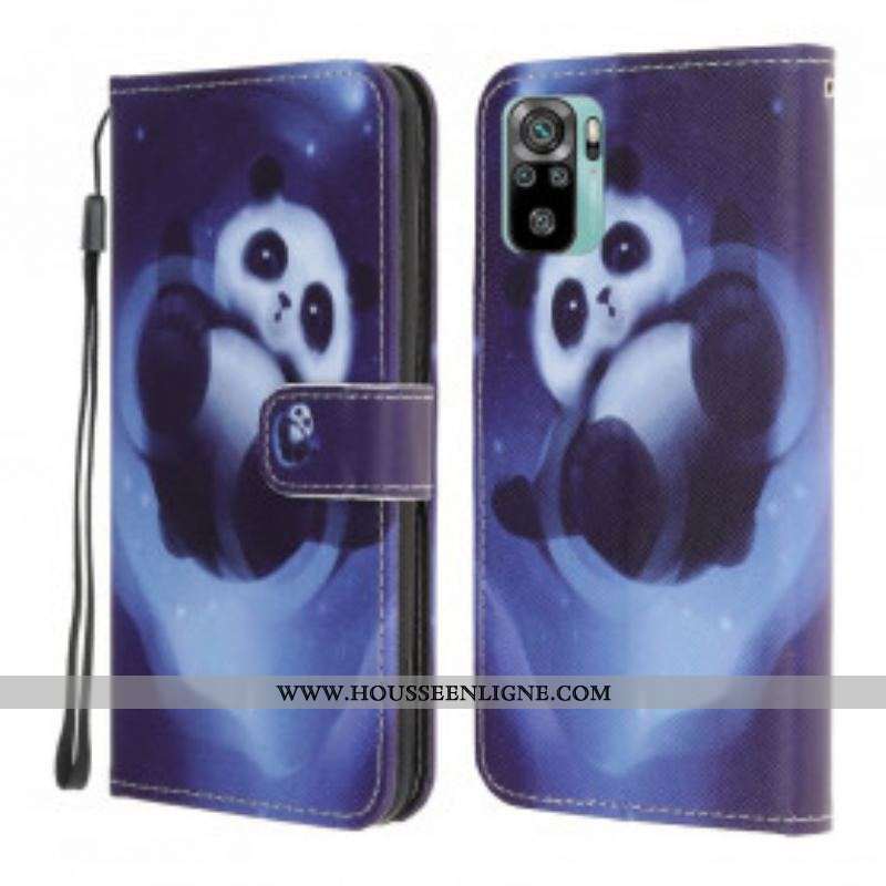 Housse Xiaomi Redmi Note 10/10S/ Poco M5s Panda Space à Lanière