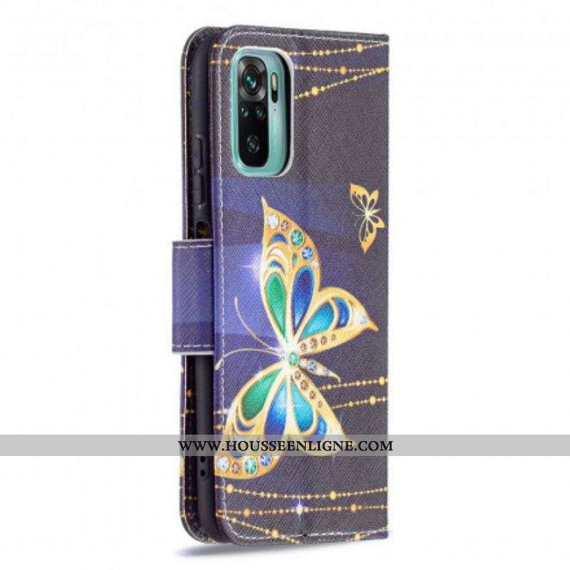 Housse Xiaomi Redmi Note 10/10S/Poco M5s Papillon Magique