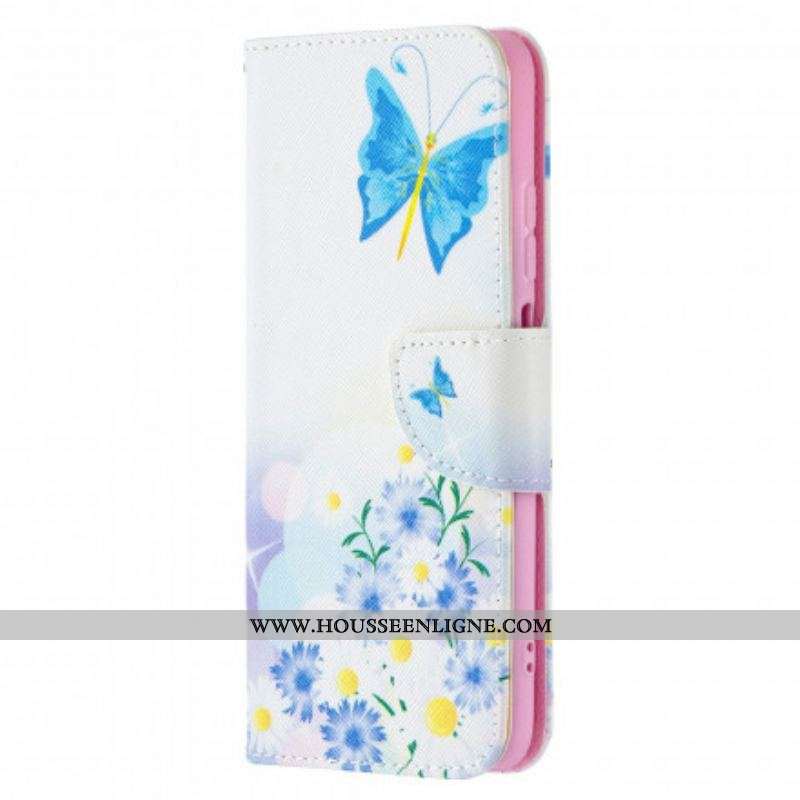 Housse Xiaomi Redmi Note 10/10S/Poco M5s Papillons et Fleurs Peints