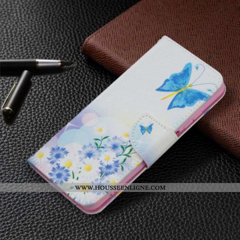 Housse Xiaomi Redmi Note 10/10S/Poco M5s Papillons et Fleurs Peints