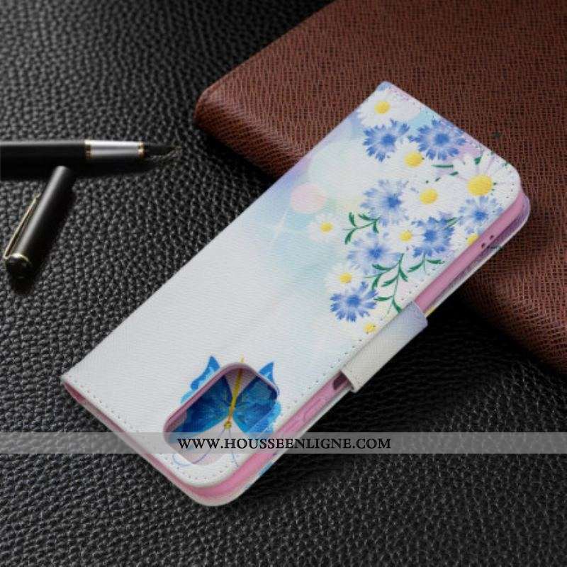 Housse Xiaomi Redmi Note 10/10S/Poco M5s Papillons et Fleurs Peints