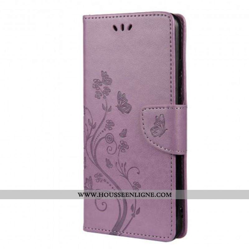Housse Xiaomi Redmi Note 10/10S/Poco M5s Papillons et Fleurs d'Asie
