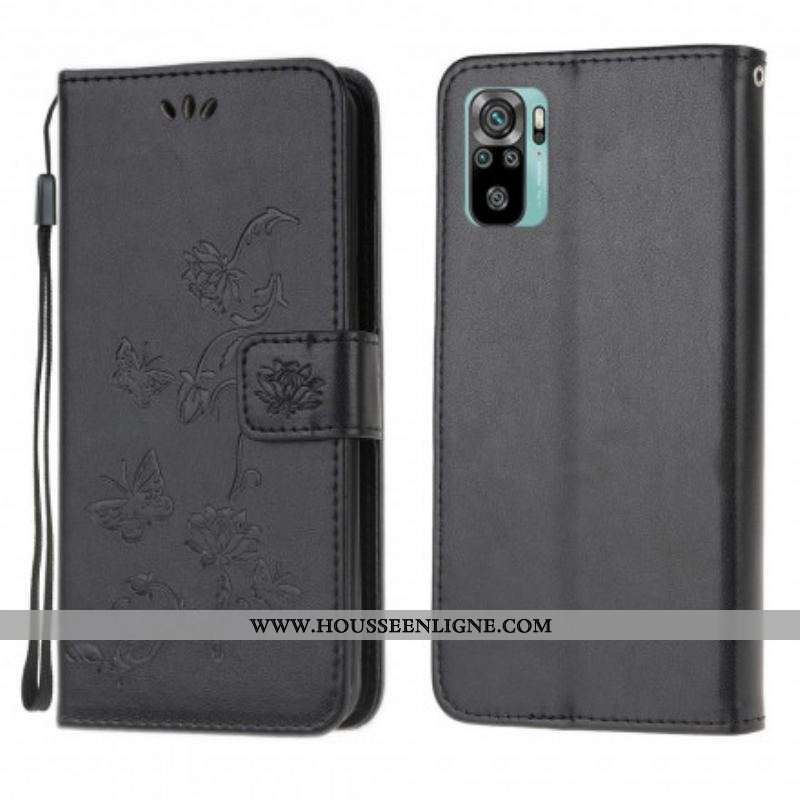 Housse Xiaomi Redmi Note 10/10S/Poco M5s Papillons et Fleurs
