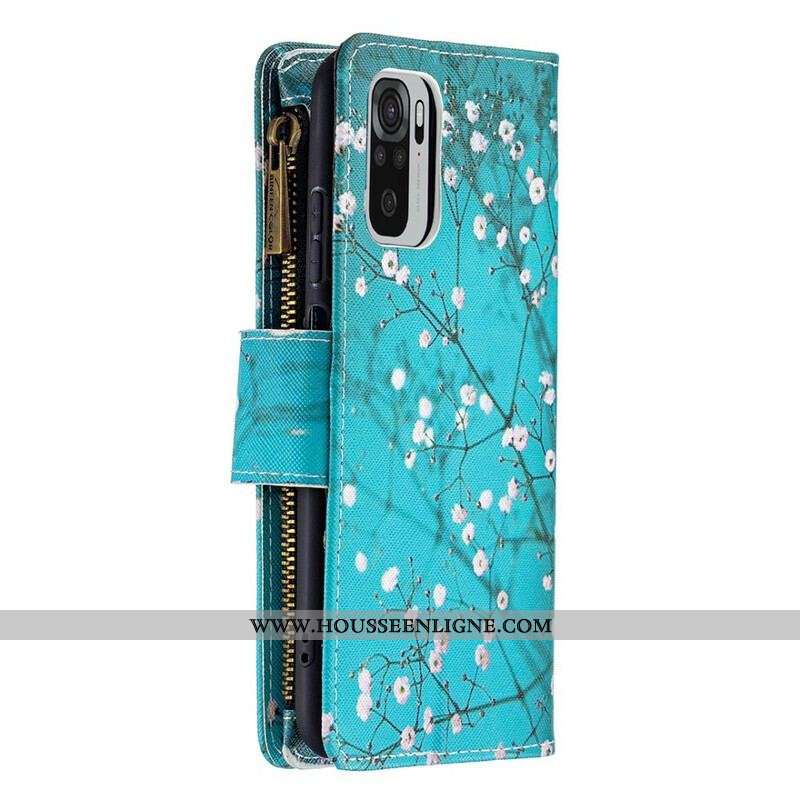 Housse Xiaomi Redmi Note 10/10S/Poco M5s Poche Zippée Arbre