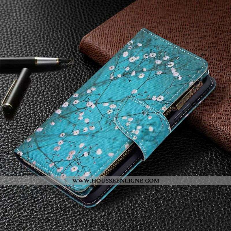 Housse Xiaomi Redmi Note 10/10S/Poco M5s Poche Zippée Arbre