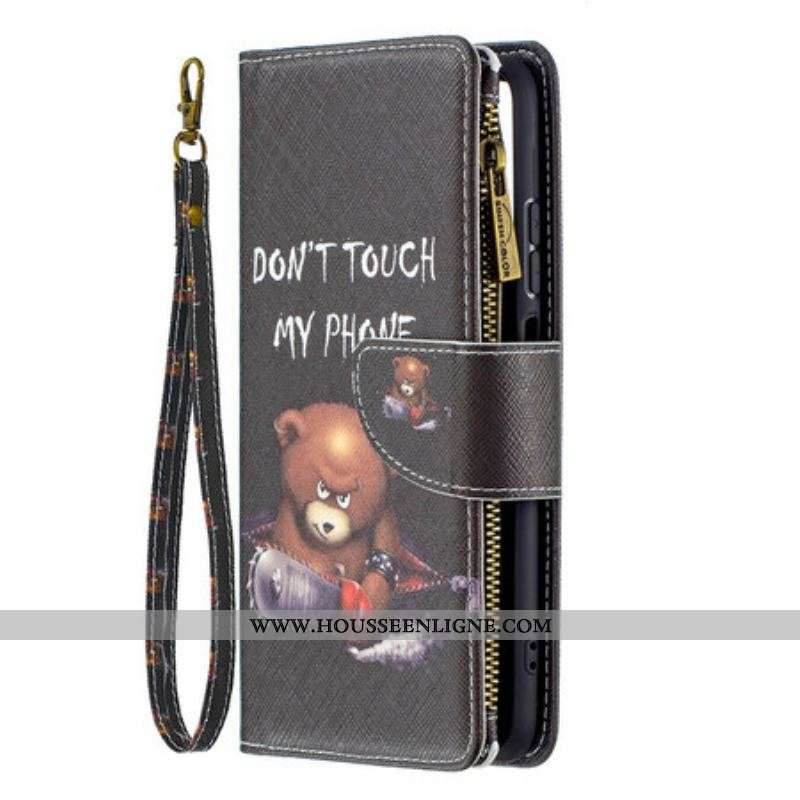 Housse Xiaomi Redmi Note 10/10S/Poco M5s Poche Zippée Ours