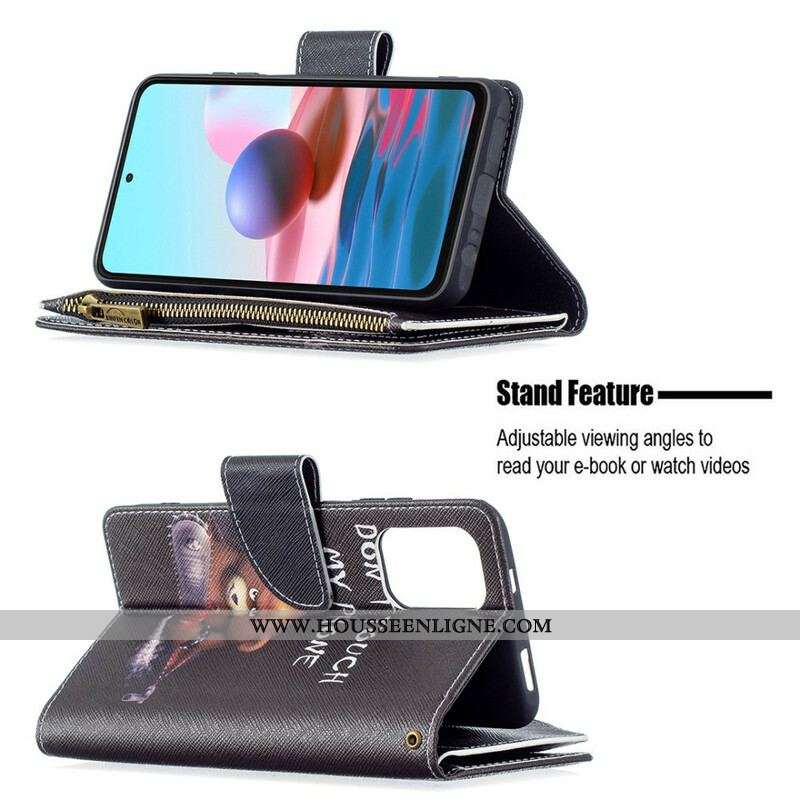 Housse Xiaomi Redmi Note 10/10S/Poco M5s Poche Zippée Ours
