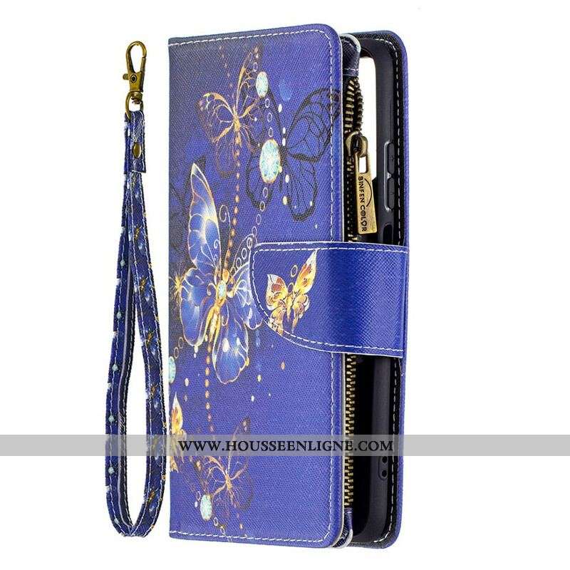 Housse Xiaomi Redmi Note 10/10S/Poco M5s Poche Zippée Papillons