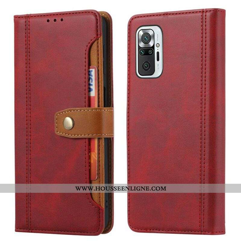 Housse Xiaomi Redmi Note 10/10S/Poco M5s Porte-Carte Frontal et Sangle