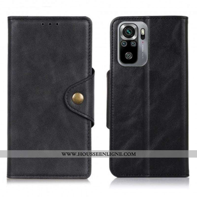 Housse Xiaomi Redmi Note 10/10S/Poco M5s Simili Cuir Bouton