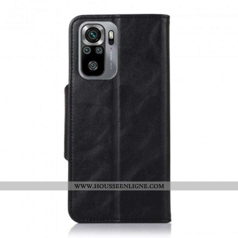 Housse Xiaomi Redmi Note 10/10S/Poco M5s Simili Cuir Bouton