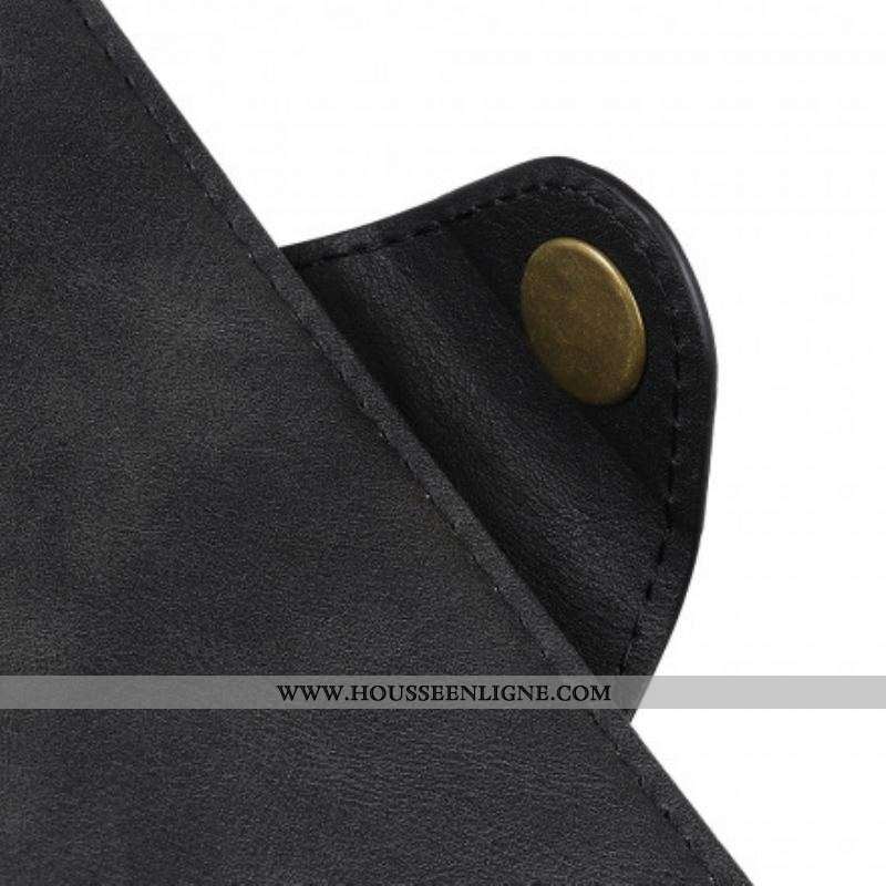 Housse Xiaomi Redmi Note 10/10S/Poco M5s Simili Cuir Bouton