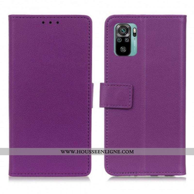 Housse Xiaomi Redmi Note 10/10S/Poco M5s Simili Cuir Classique
