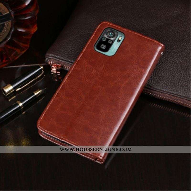 Housse Xiaomi Redmi Note 10/10S/Poco M5s Simili Cuir IDEWEI