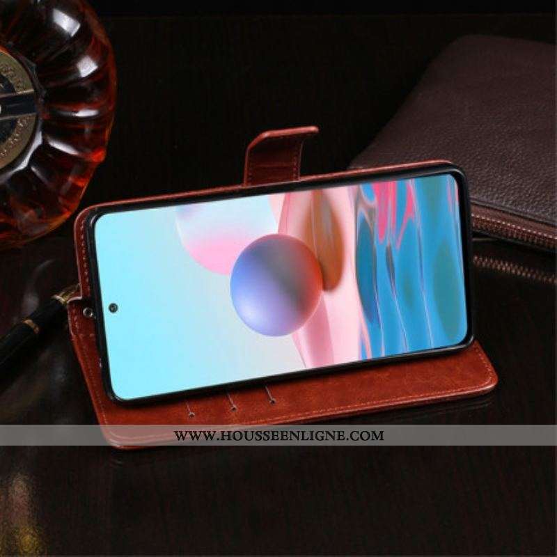 Housse Xiaomi Redmi Note 10/10S/Poco M5s Simili Cuir IDEWEI