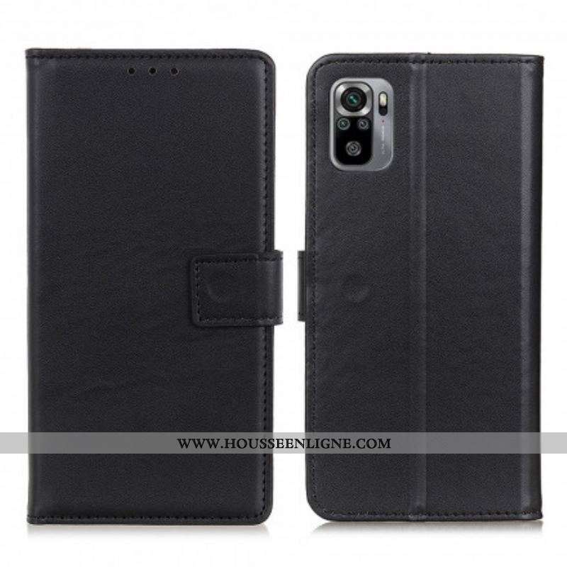 Housse Xiaomi Redmi Note 10/10S/Poco M5s Simili Cuir Simple