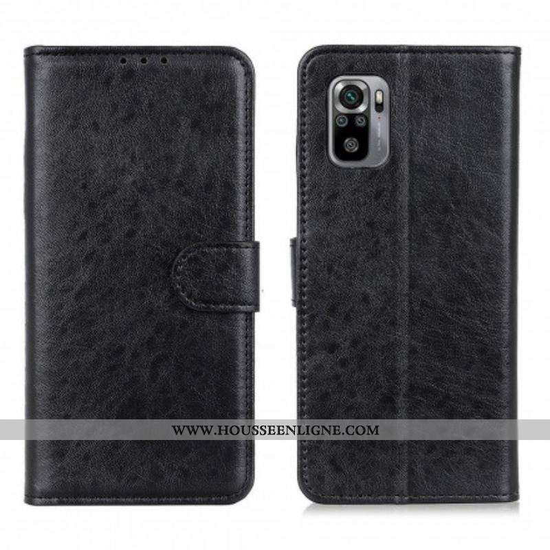 Housse Xiaomi Redmi Note 10/10S/Poco M5s Simili Cuir Texturé
