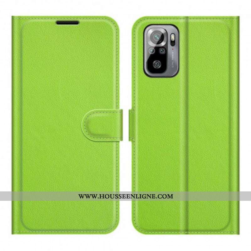 Housse Xiaomi Redmi Note 10/10S/Poco M5s Style Cuir Fermoir Magnétique