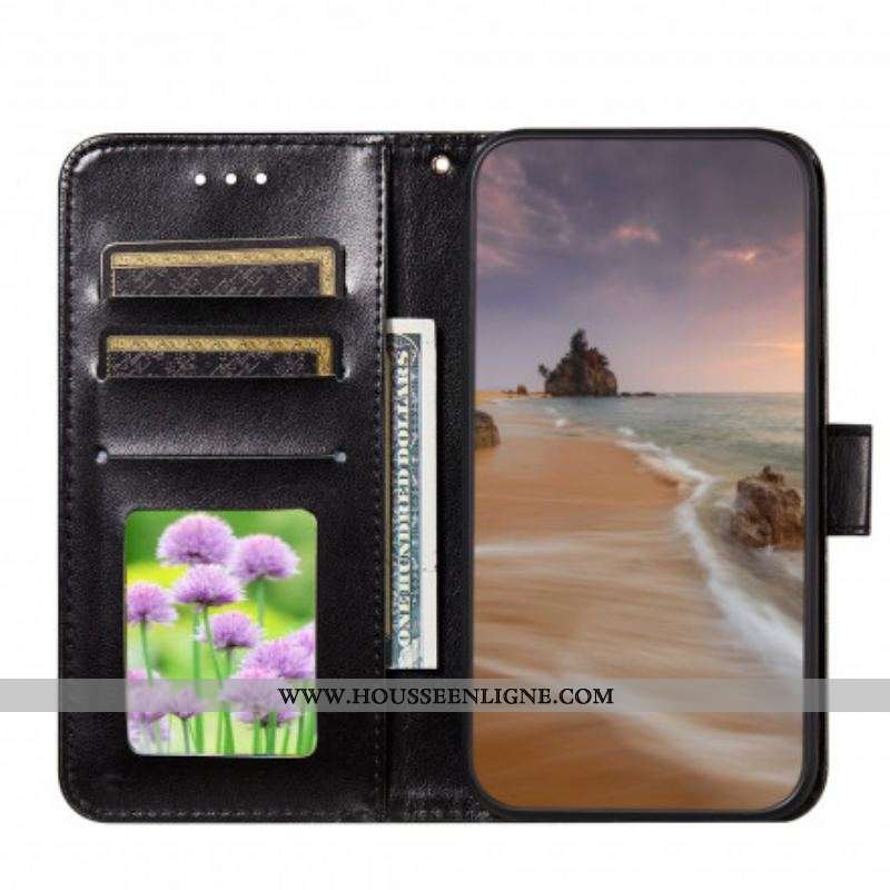 Housse Xiaomi Redmi Note 10/10S/Poco M5s Style Cuir Monochrome