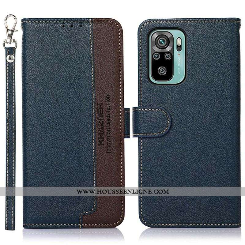 Housse Xiaomi Redmi Note 10/10S/Poco M5s Style Litchi RFID KHAZNEH