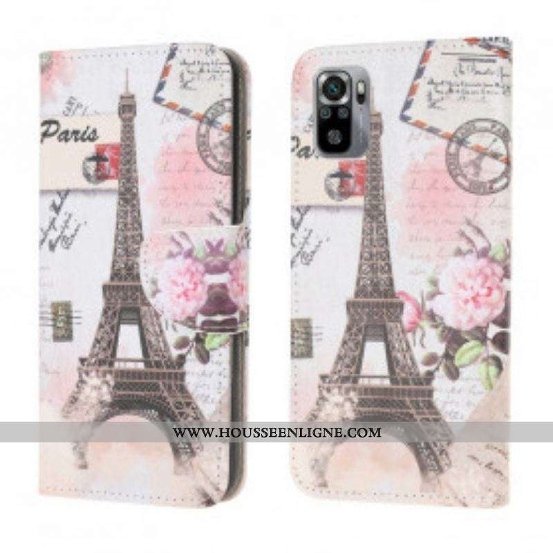Housse Xiaomi Redmi Note 10/10S/Poco M5s Tour Eiffel Rétro