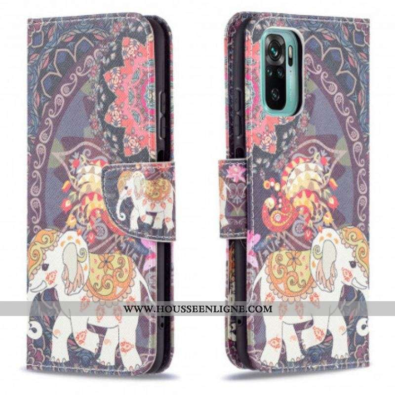 Housse Xiaomi Redmi Note 10/10S/Poco M5s Éléphants Indiens