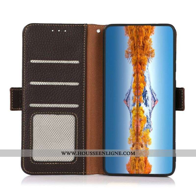 Housse Xiaomi Redmi Note 10 5G / Poco M3 Pro 5G Cuir Litchi RFID