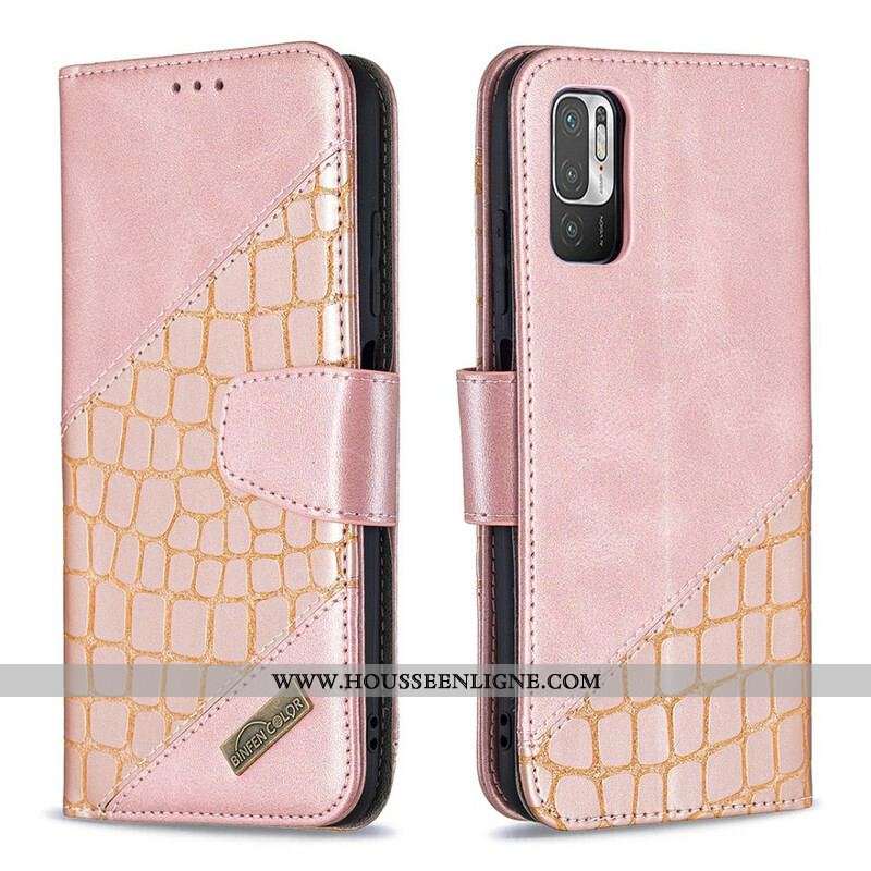 Housse Xiaomi Redmi Note 10 5G / Poco M3 Pro 5G Effet Peau de Crocodile Classique