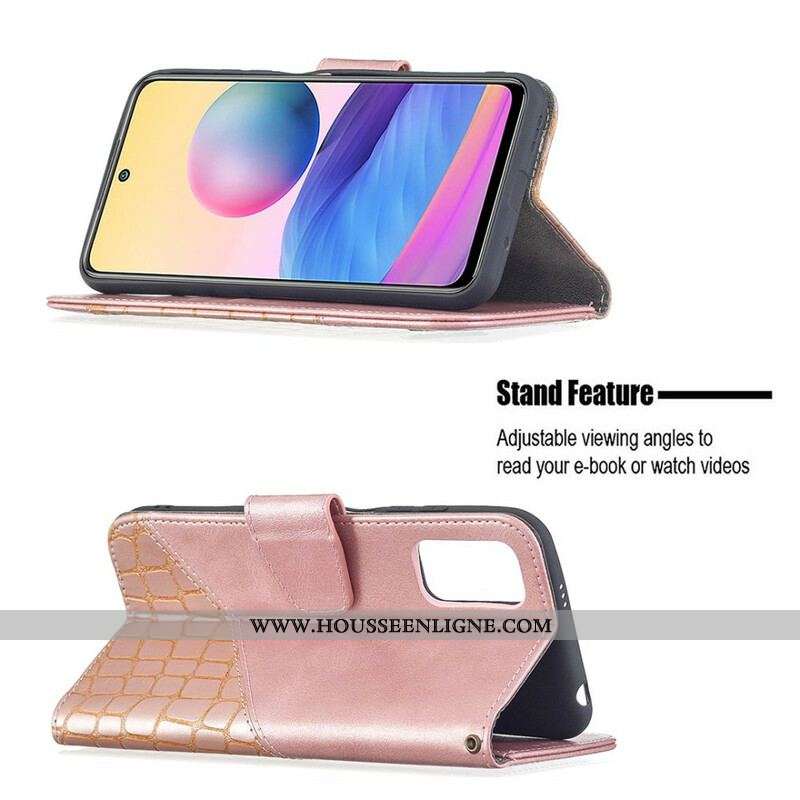 Housse Xiaomi Redmi Note 10 5G / Poco M3 Pro 5G Effet Peau de Crocodile Classique