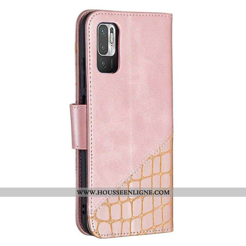 Housse Xiaomi Redmi Note 10 5G / Poco M3 Pro 5G Effet Peau de Crocodile Classique