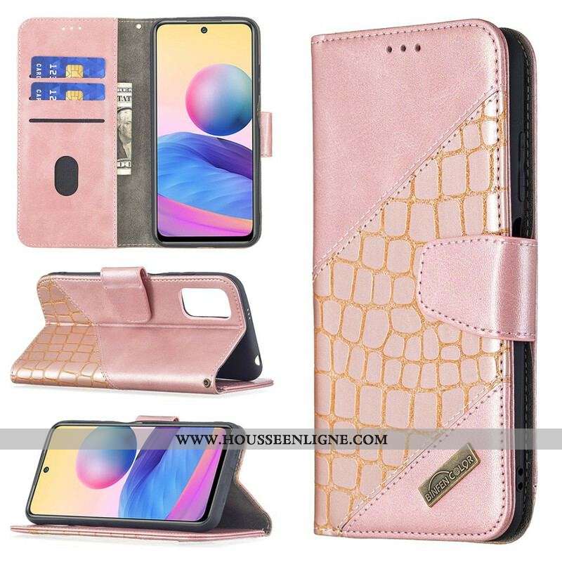 Housse Xiaomi Redmi Note 10 5G / Poco M3 Pro 5G Effet Peau de Crocodile Classique