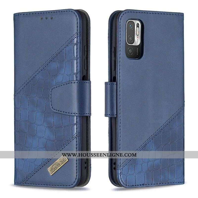 Housse Xiaomi Redmi Note 10 5G / Poco M3 Pro 5G Effet Peau de Crocodile Classique