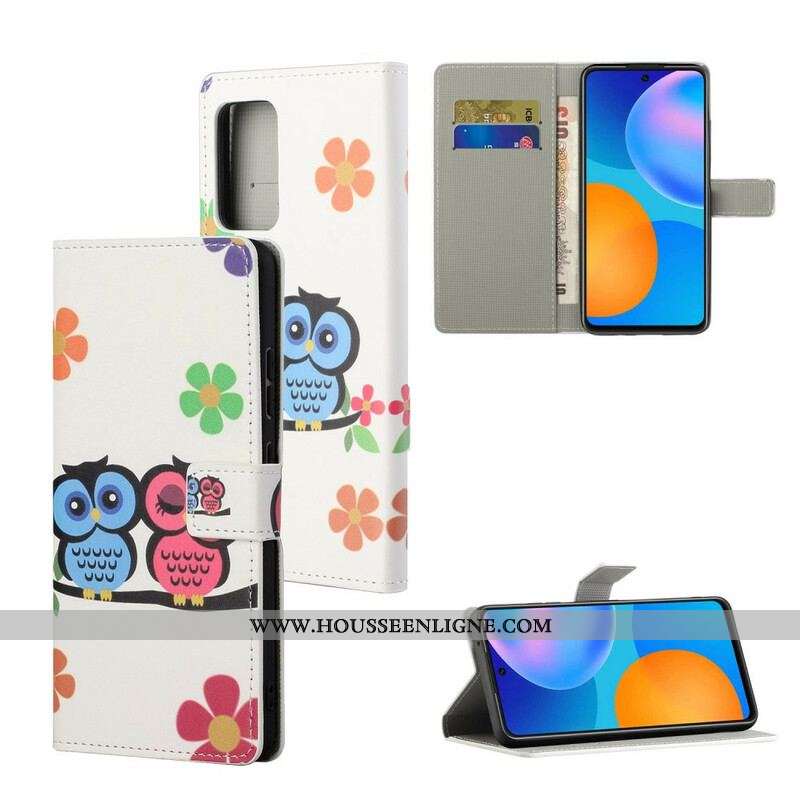 Housse Xiaomi Redmi Note 10 5G / Poco M3 Pro 5G Famille de Hiboux