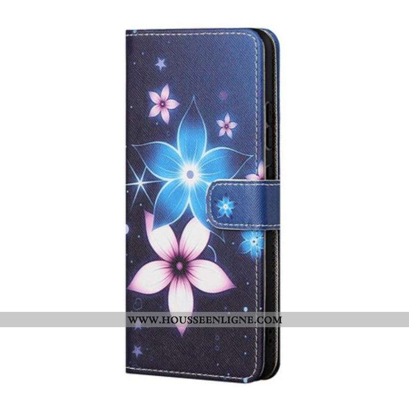 Housse Xiaomi Redmi Note 10 5G / Poco M3 Pro 5G Fleurs Lunaires à Lanière