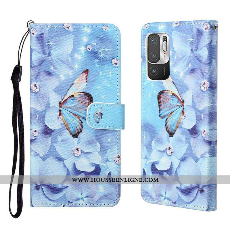 Housse Xiaomi Redmi Note 10 5G / Poco M3 Pro 5G Papillons à Lanière
