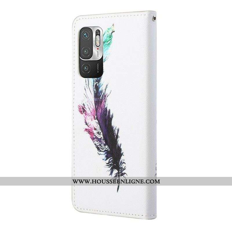 Housse Xiaomi Redmi Note 10 5G / Poco M3 Pro 5G Plume à Lanière