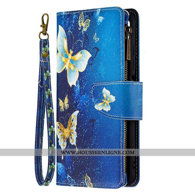 Housse Xiaomi Redmi Note 10 5G / Poco M3 Pro 5G Poche Zippée Papillons