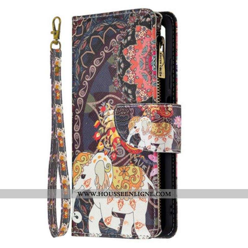 Housse Xiaomi Redmi Note 10 5G / Poco M3 Pro 5G Poche Zippée Éléphant
