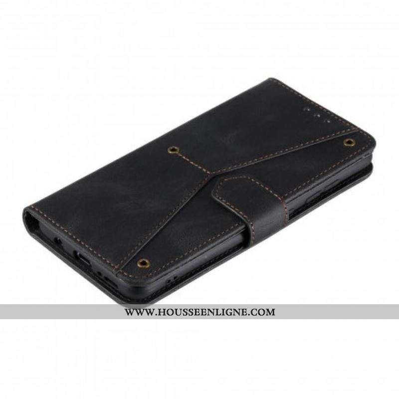 Housse Xiaomi Redmi Note 10 5G / Poco M3 Pro 5G Simili Cuir Bicolore Rivets