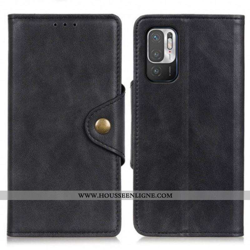 Housse Xiaomi Redmi Note 10 5G / Poco M3 Pro 5G Simili Cuir Bouton