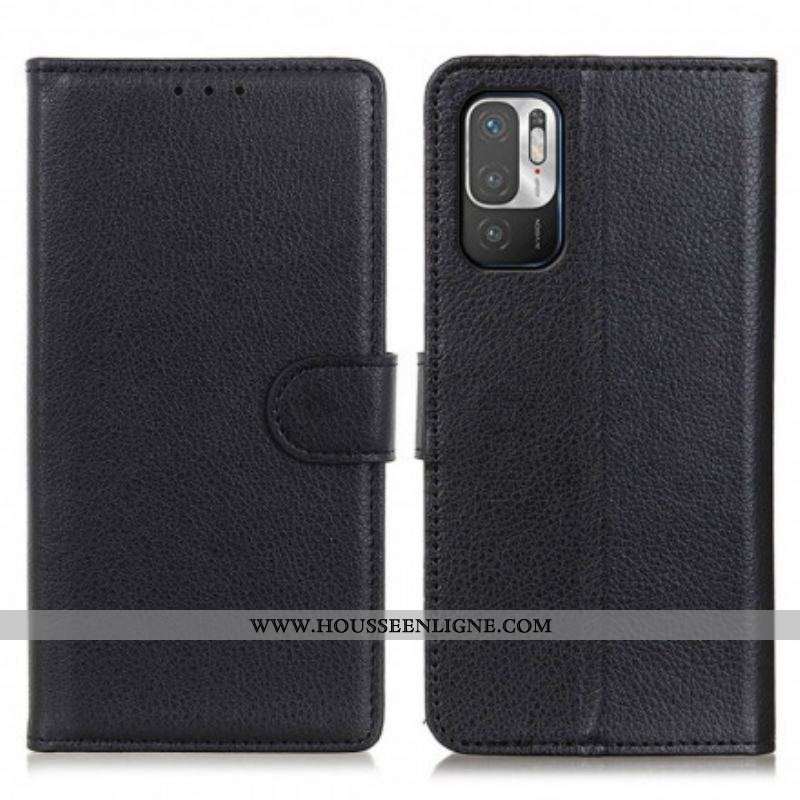 Housse Xiaomi Redmi Note 10 5G / Poco M3 Pro 5G Simili Cuir Litchi Traditionnel