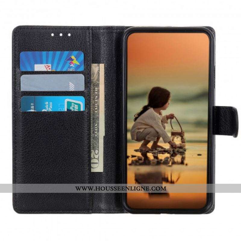 Housse Xiaomi Redmi Note 10 5G / Poco M3 Pro 5G Simili Cuir Litchi Traditionnel