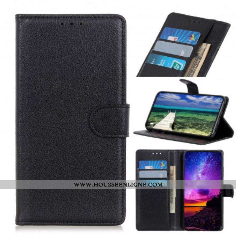 Housse Xiaomi Redmi Note 10 5G / Poco M3 Pro 5G Simili Cuir Litchi Traditionnel