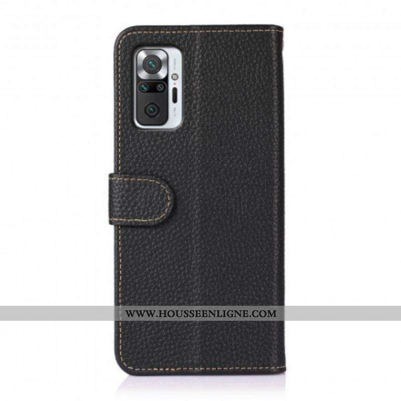 Housse Xiaomi Redmi Note 10 Pro Cuir Litchi KHAZNEH