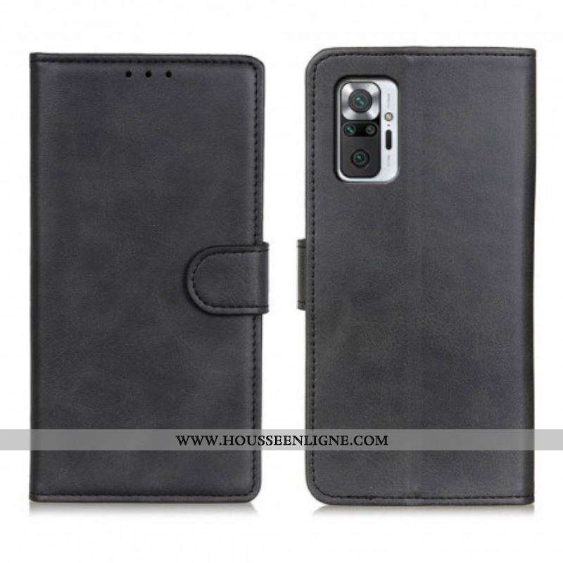 Housse Xiaomi Redmi Note 10 Pro Effet Cuir Mat Rétro